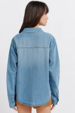 Chemise canezou en denim