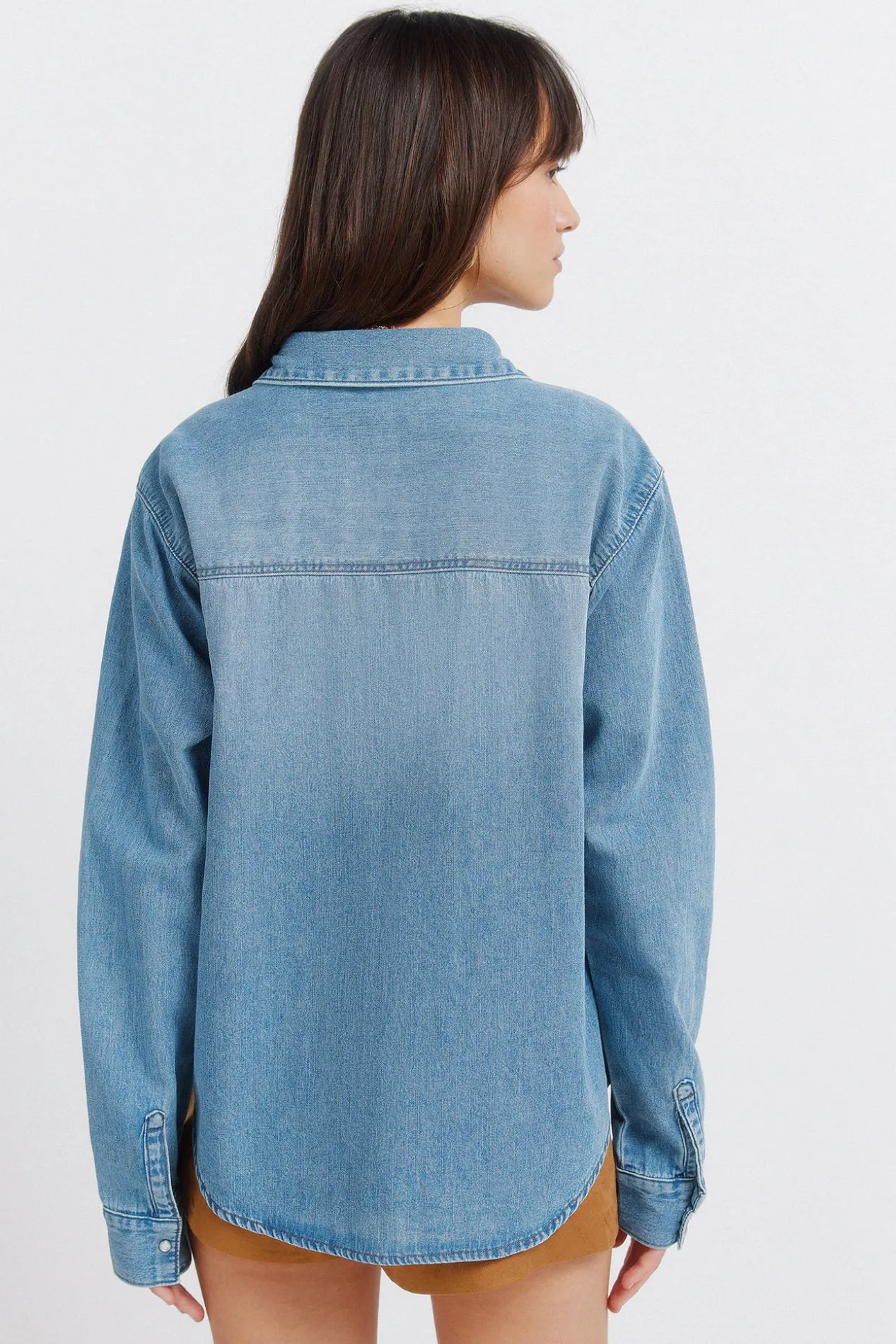 Chemise canezou en denim