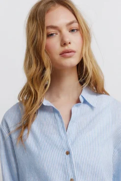 Chemise col en V en lin