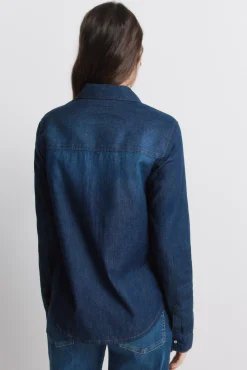 Chemise en jean avec poches en coton