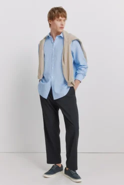Chemise en lin &agrave; rayures