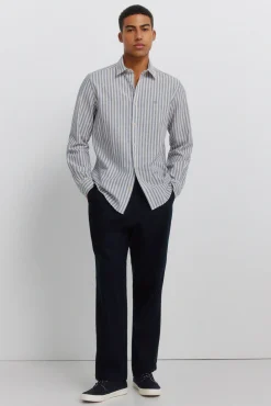 Chemise en lin à rayures
