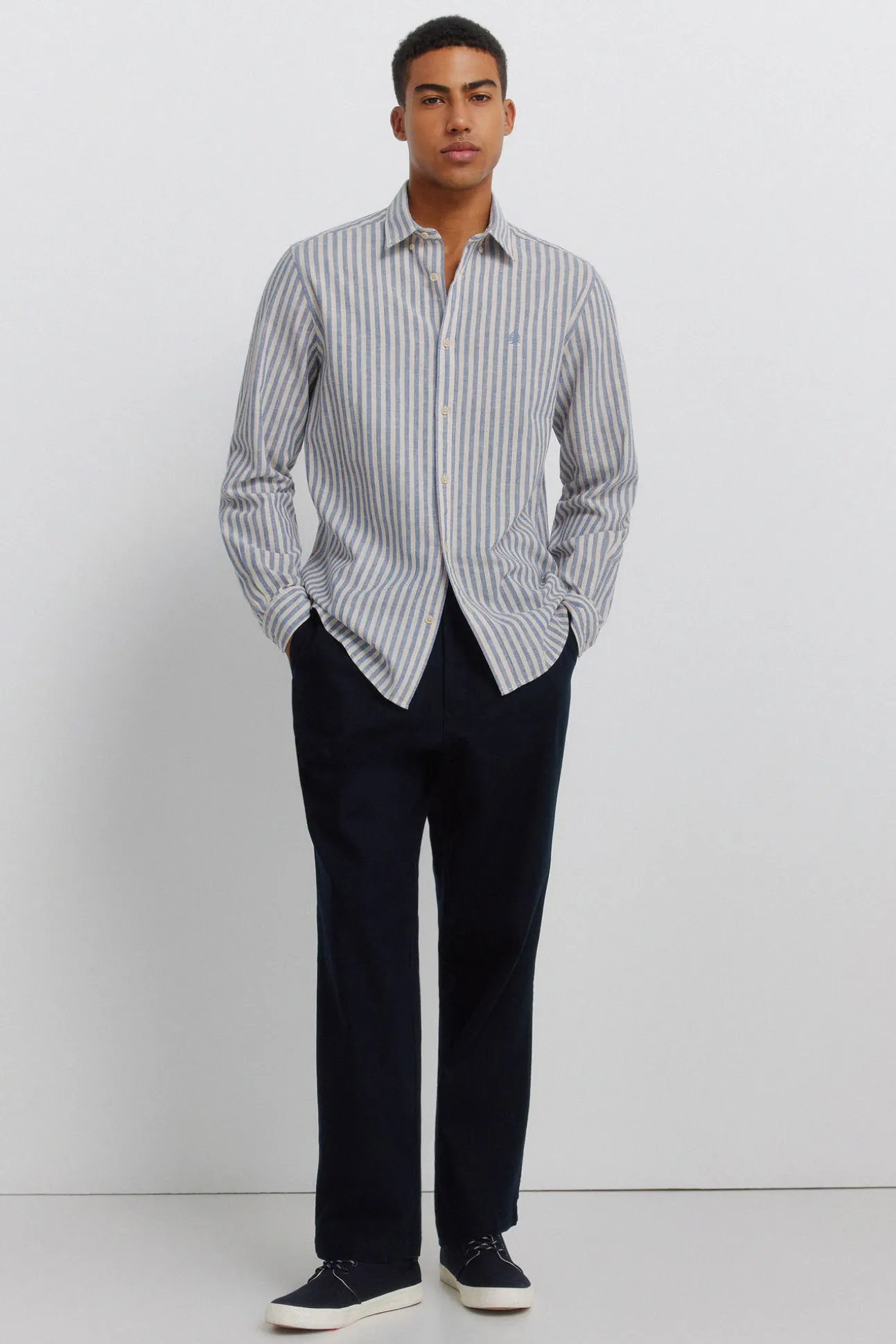 Chemise en lin à rayures