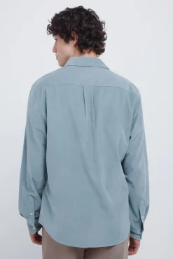 Chemise en micro velours c&ocirc;tel&eacute; c&ocirc;tel&eacute;