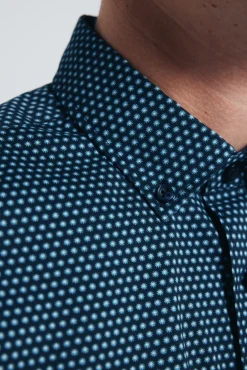 Chemise en popeline micro- imprim&eacute;