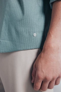 Chemise en popeline micro- imprim&eacute;