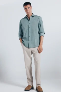 Chemise en popeline micro- imprim&eacute;