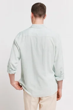 Chemise fil à fil en lin et viscose