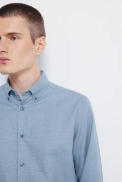 Chemise habill&eacute;e structur&eacute;e bicolore