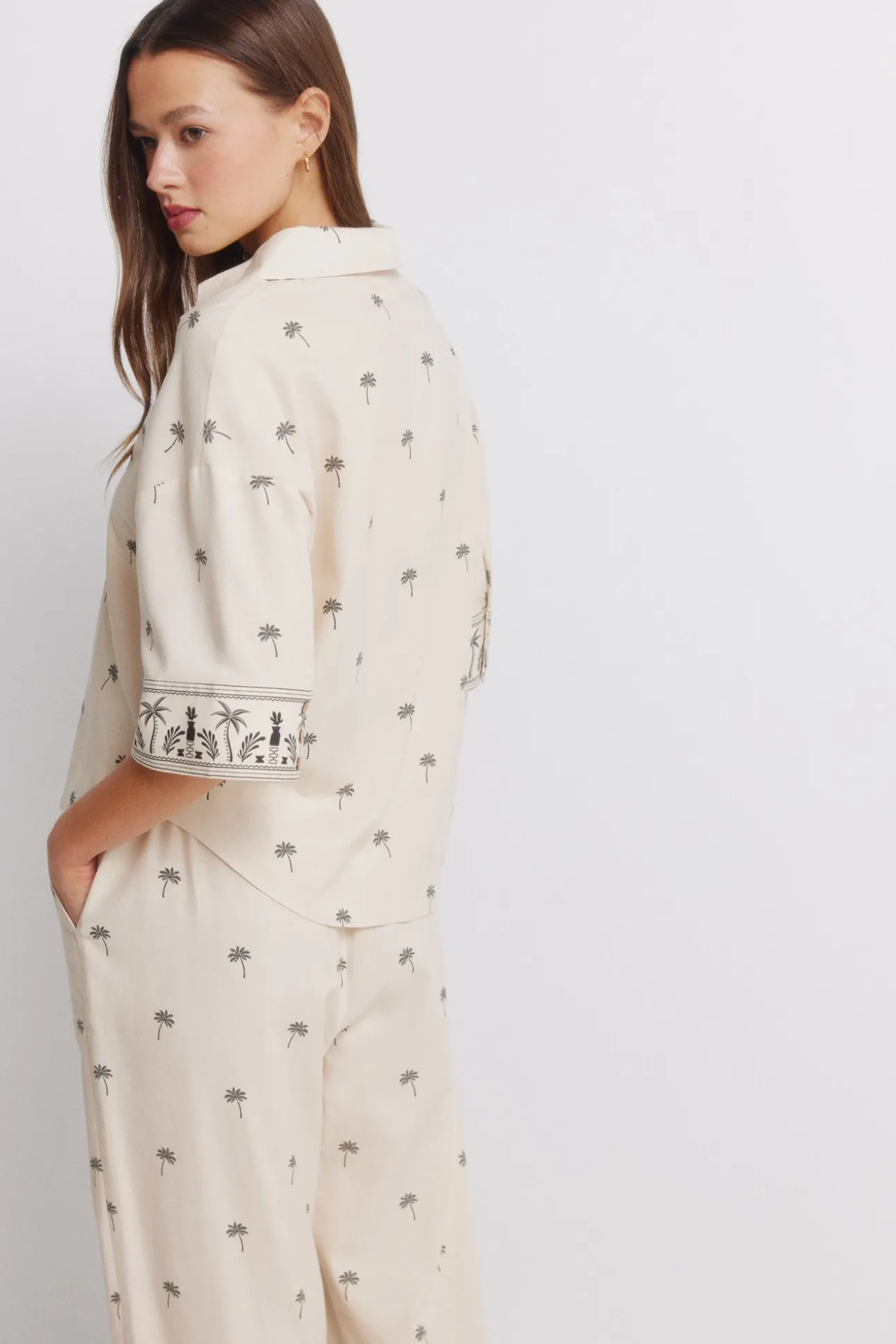 Chemise manches courtes imprimée oversize