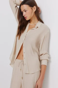 Chemise manches longues &agrave; rayures