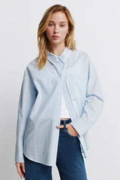 Chemise oversize &agrave; rayures