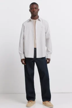 Chemise oxford &agrave; rayures infroissable
