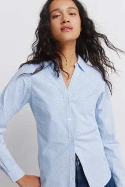 Chemise Oxford en coton à col en V