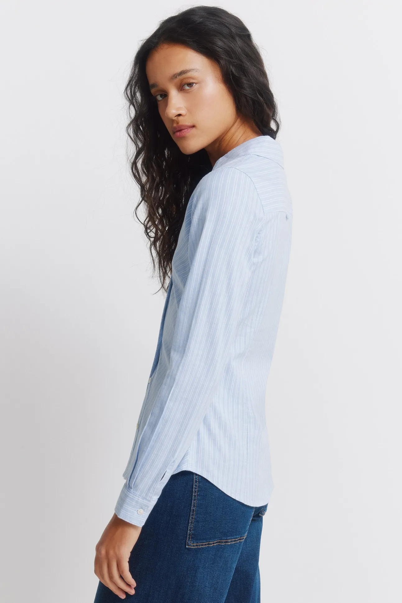 Chemise Oxford en coton à col en V