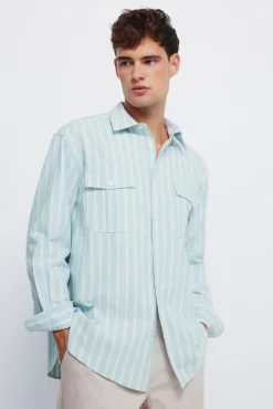 Chemise Oxford rayures avec poches