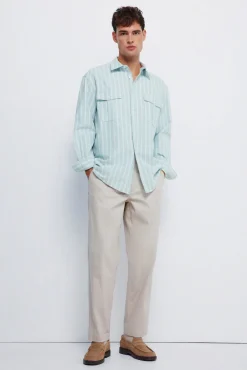 Chemise Oxford rayures avec poches