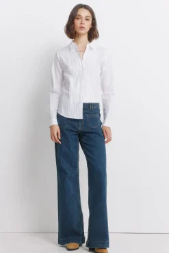 Chemise plissée manches longues