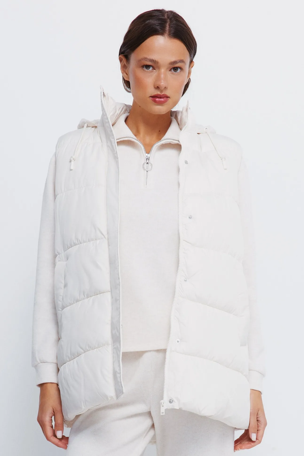 Gilet à capuche en polyester recyclé