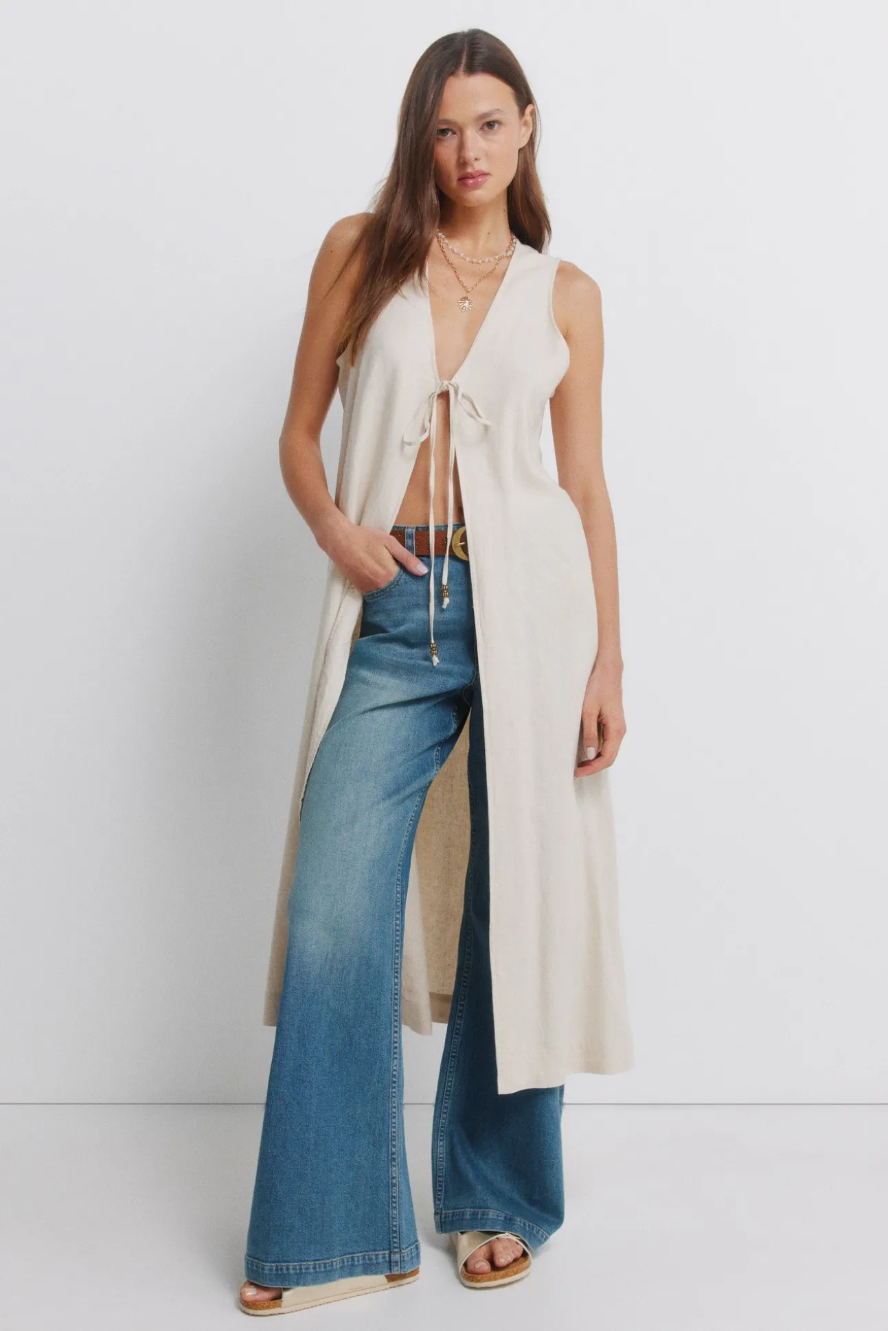 Gilet long en lin