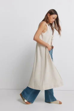 Gilet long en lin