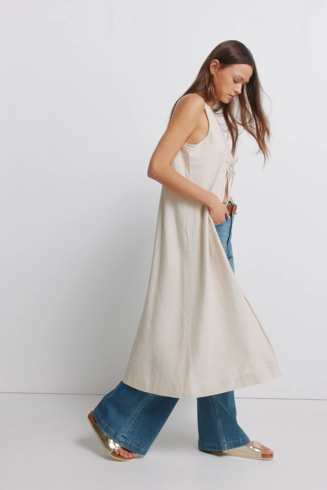 Gilet long en lin