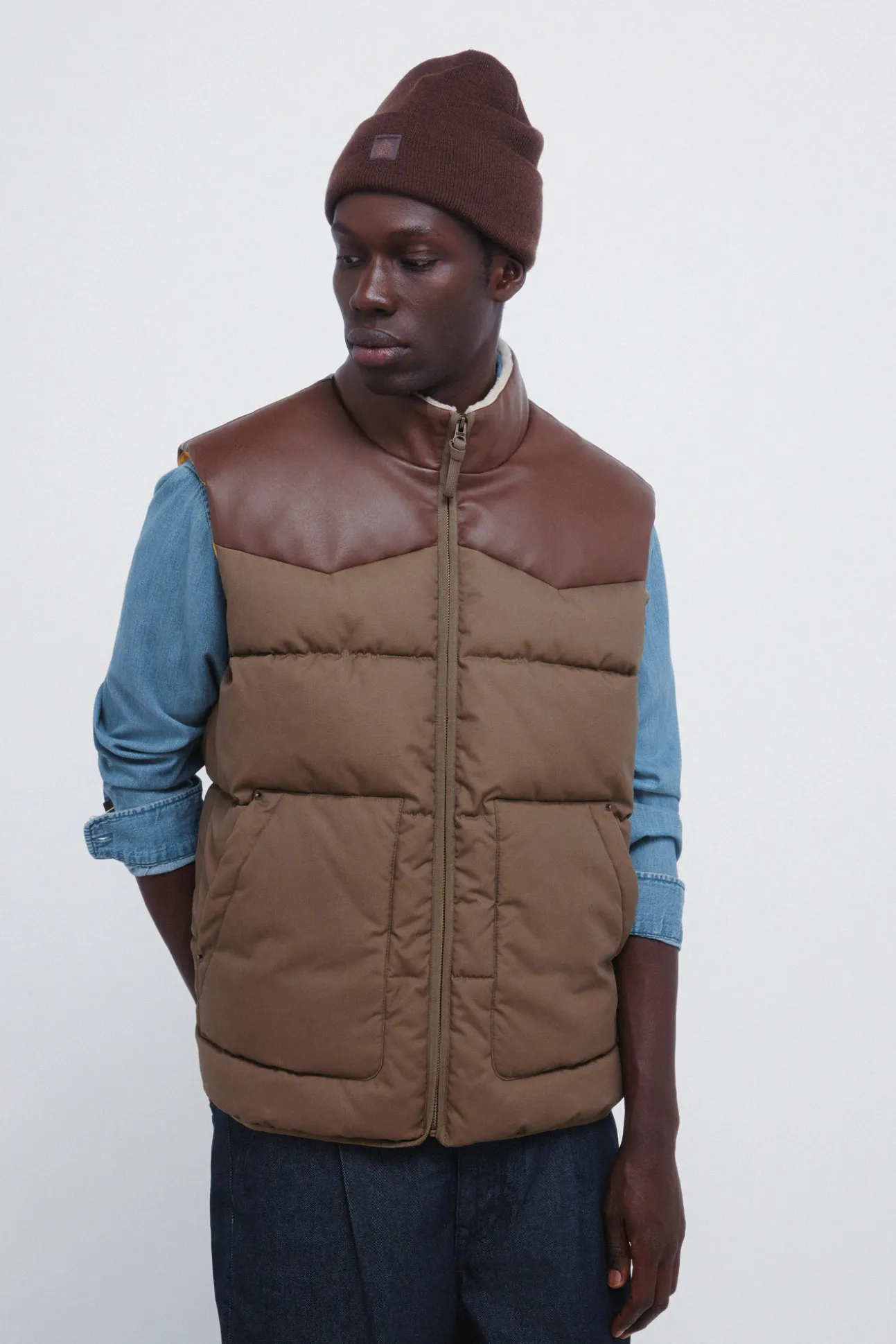 Gilet matelassé contrasté