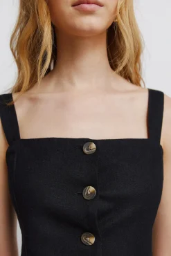 Haut gilet en lin noir