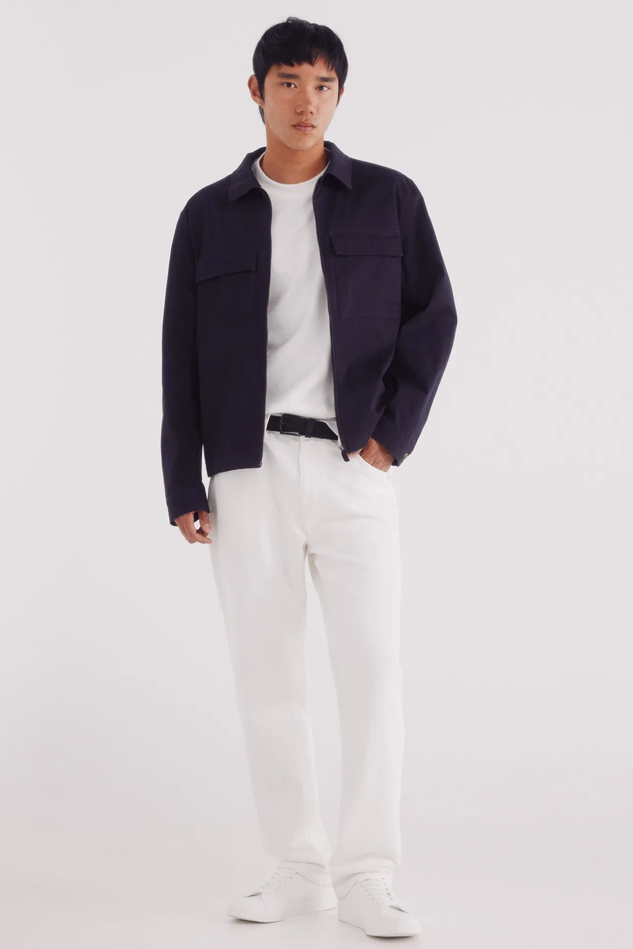 Jeans blanc coupe droite