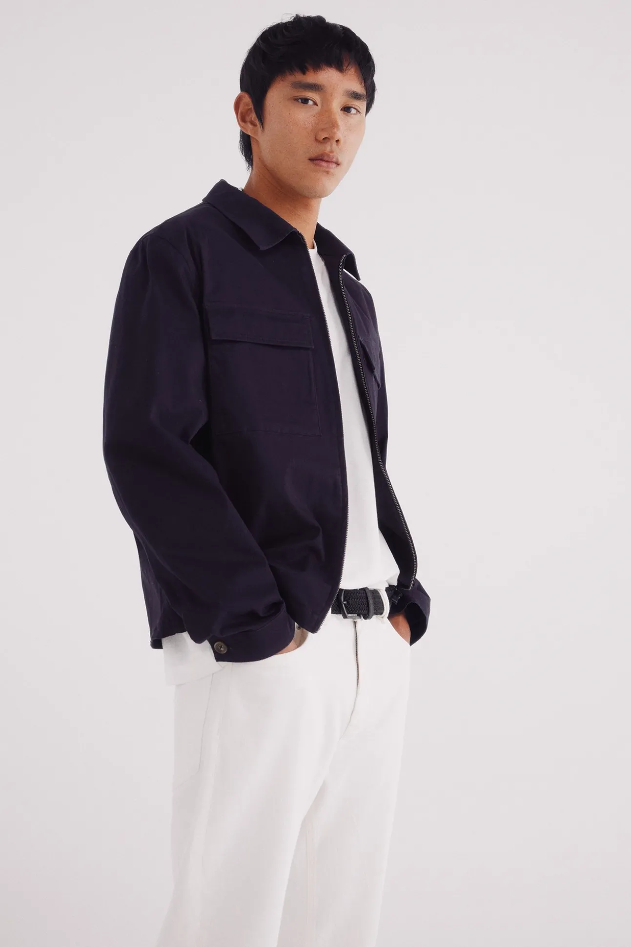 Jeans blanc coupe droite