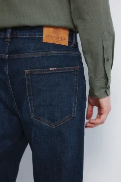 Jeans coupe droite délavé foncé