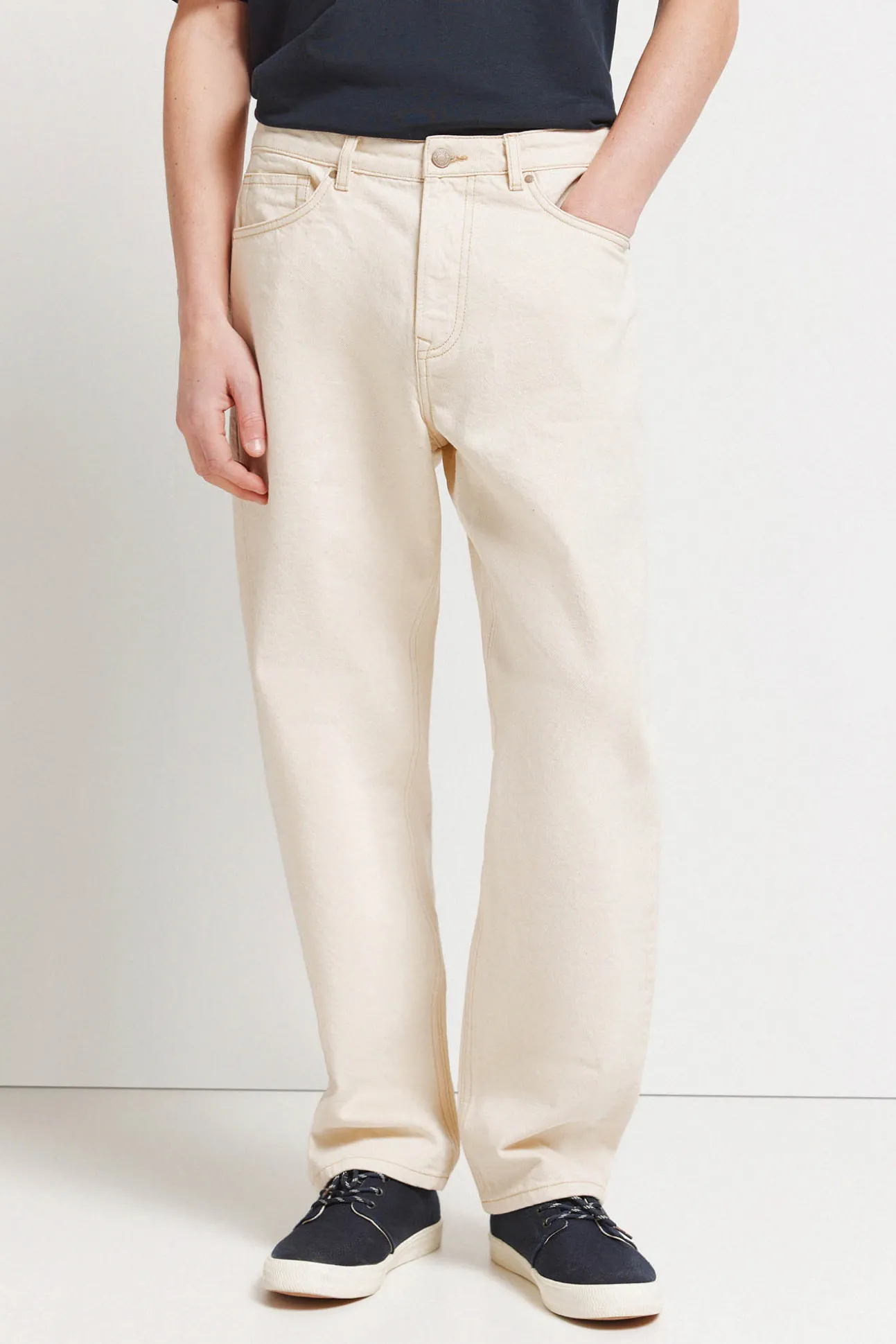 Jeans coupe droite écru