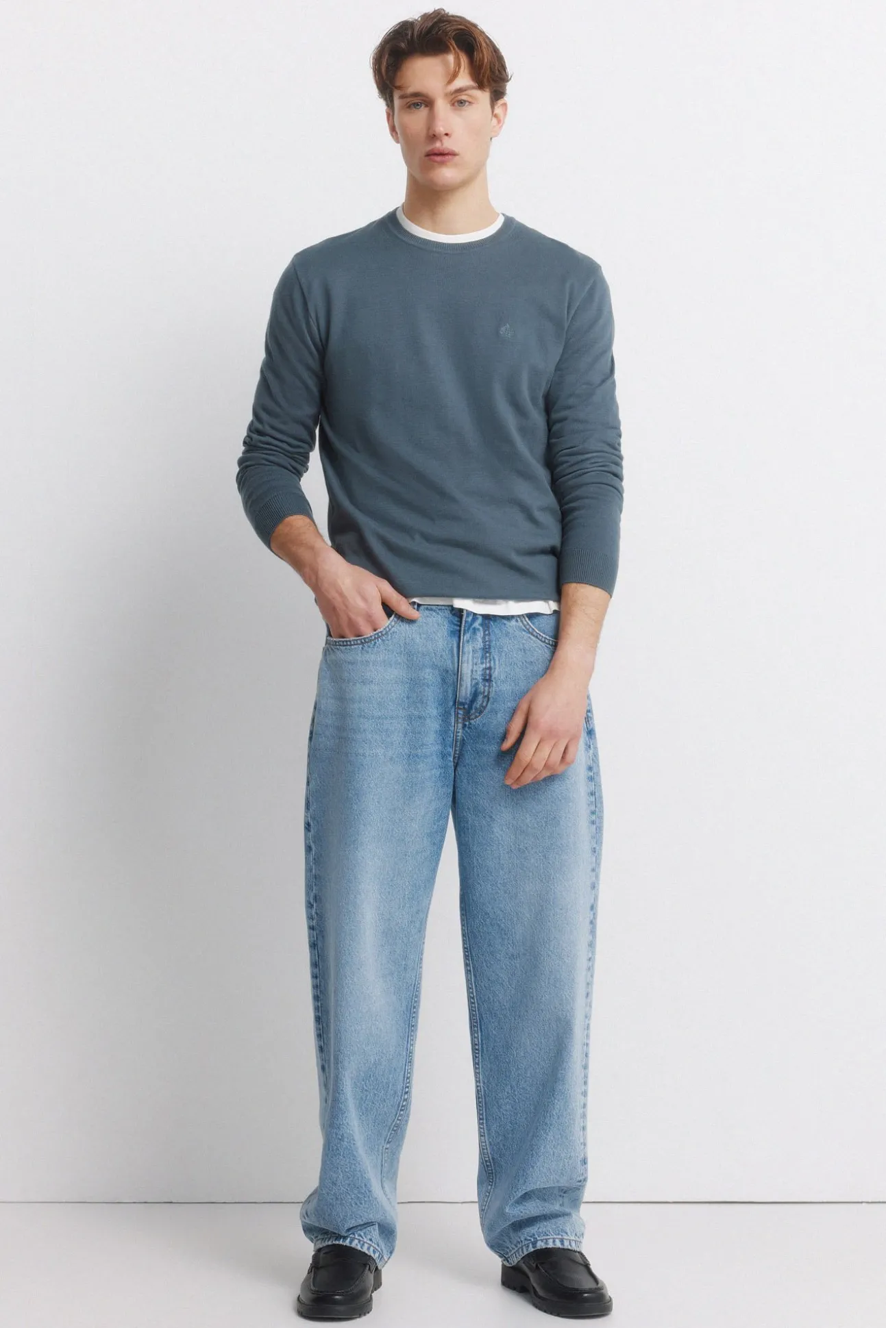 Jeans coupe large surteint