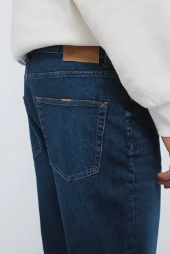Jeans coupe régulière délavé foncé
