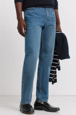 Jeans d&eacute;lavage moyen fonc&eacute; coupe skinny
