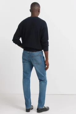 Jeans d&eacute;lavage moyen fonc&eacute; coupe skinny