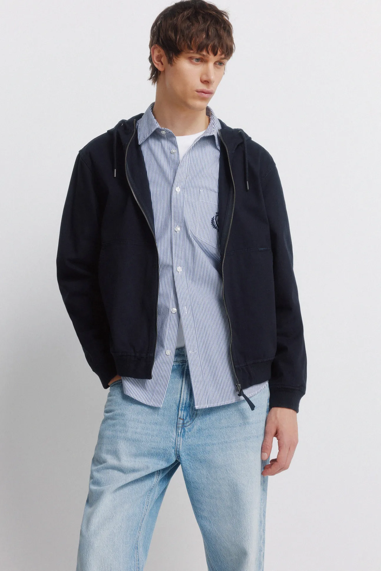 Jeans délavé moyen clair coupe droite