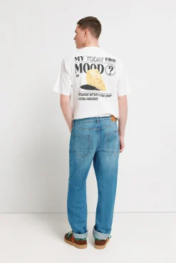 Jeans lavage moyen coupe droite