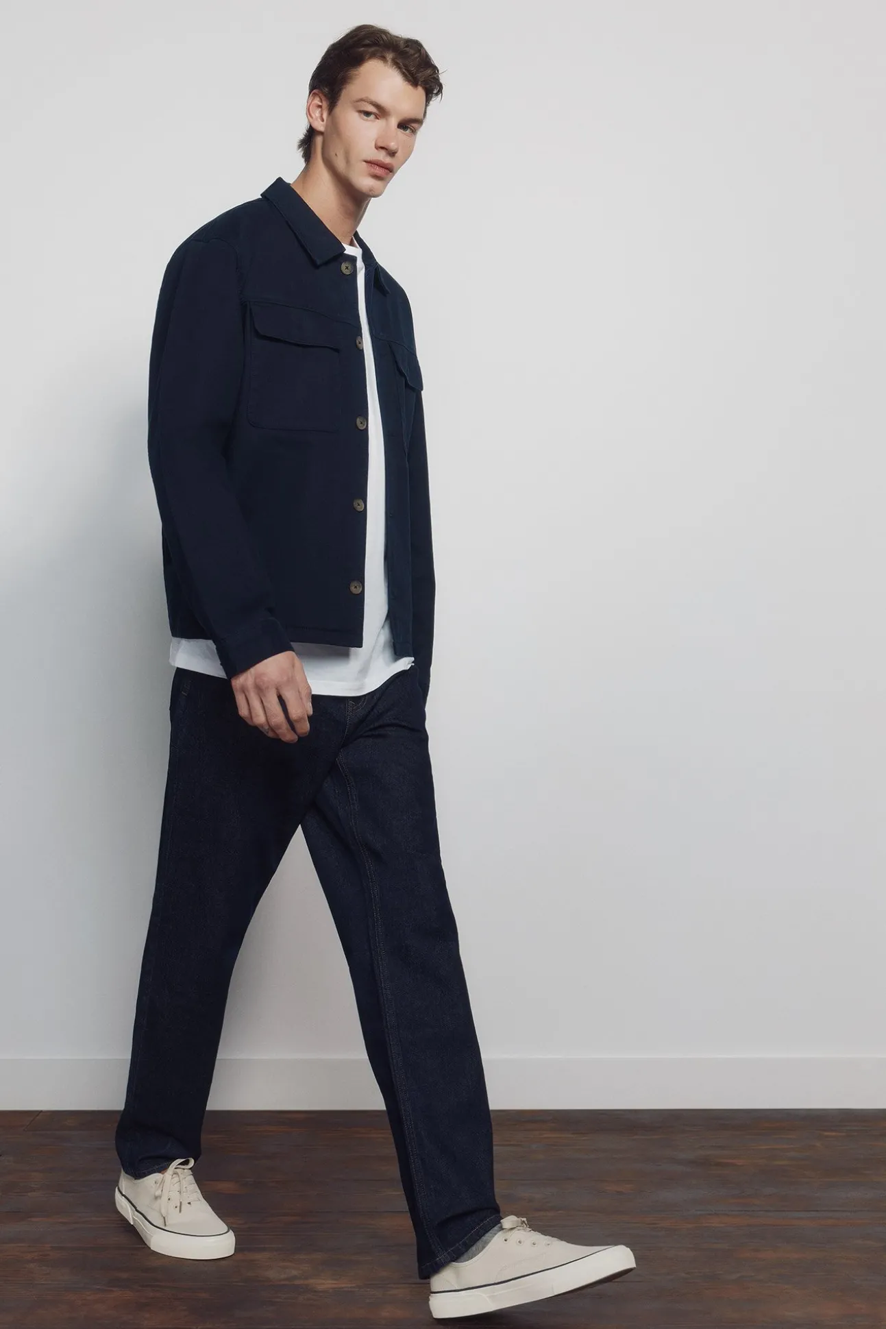 Jeans lavé désencollé coupe droite