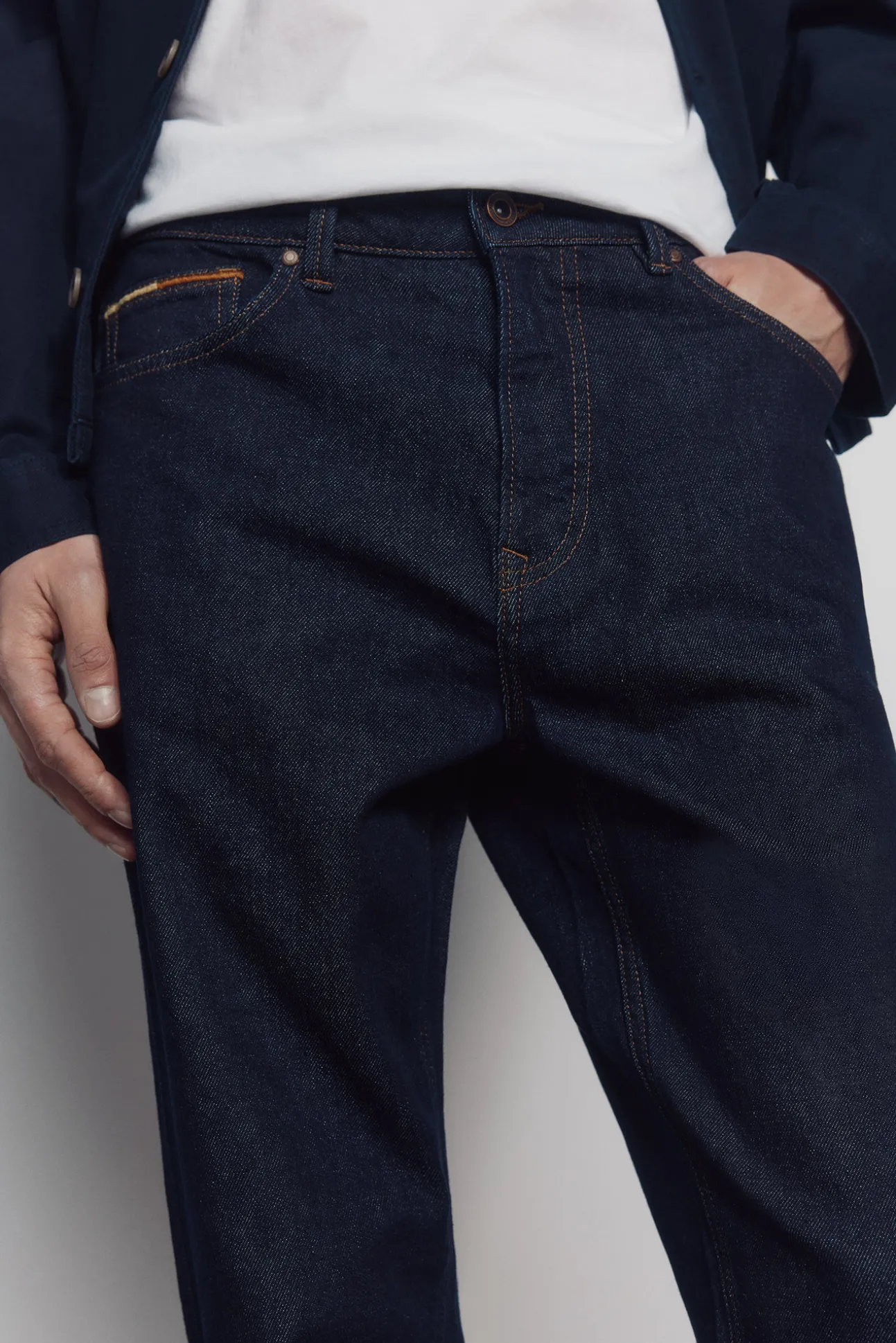 Jeans lavé désencollé coupe droite