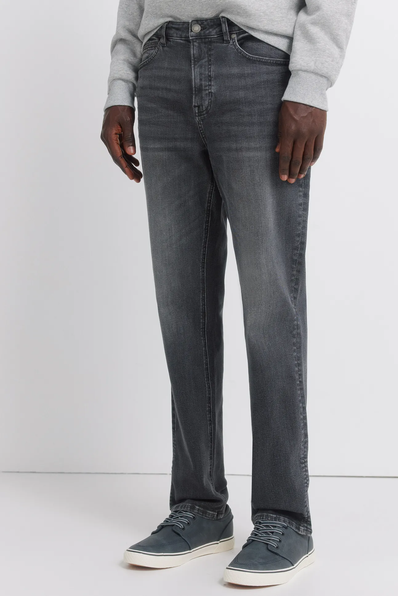 Jeans noir délavé slim fit