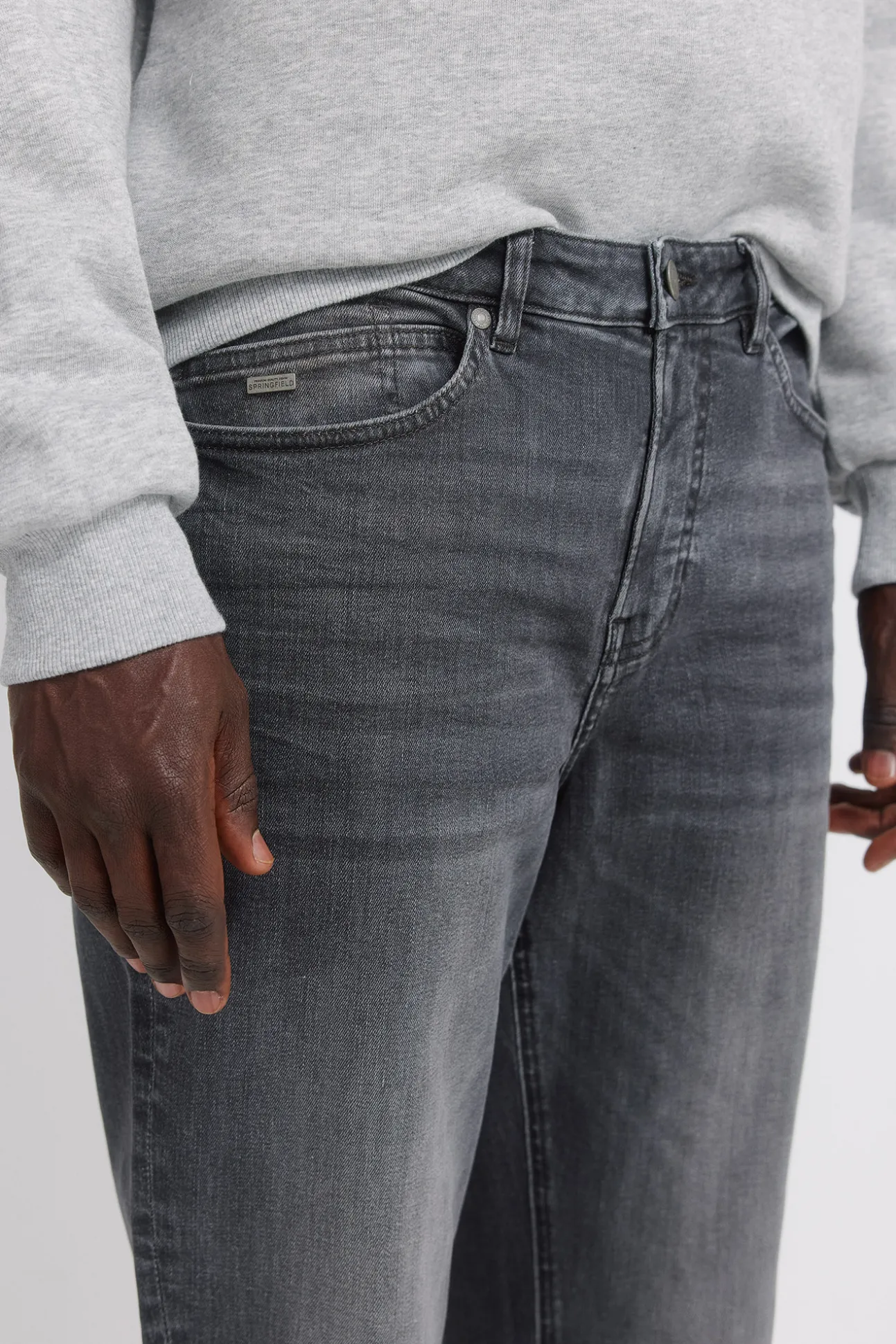Jeans noir délavé slim fit