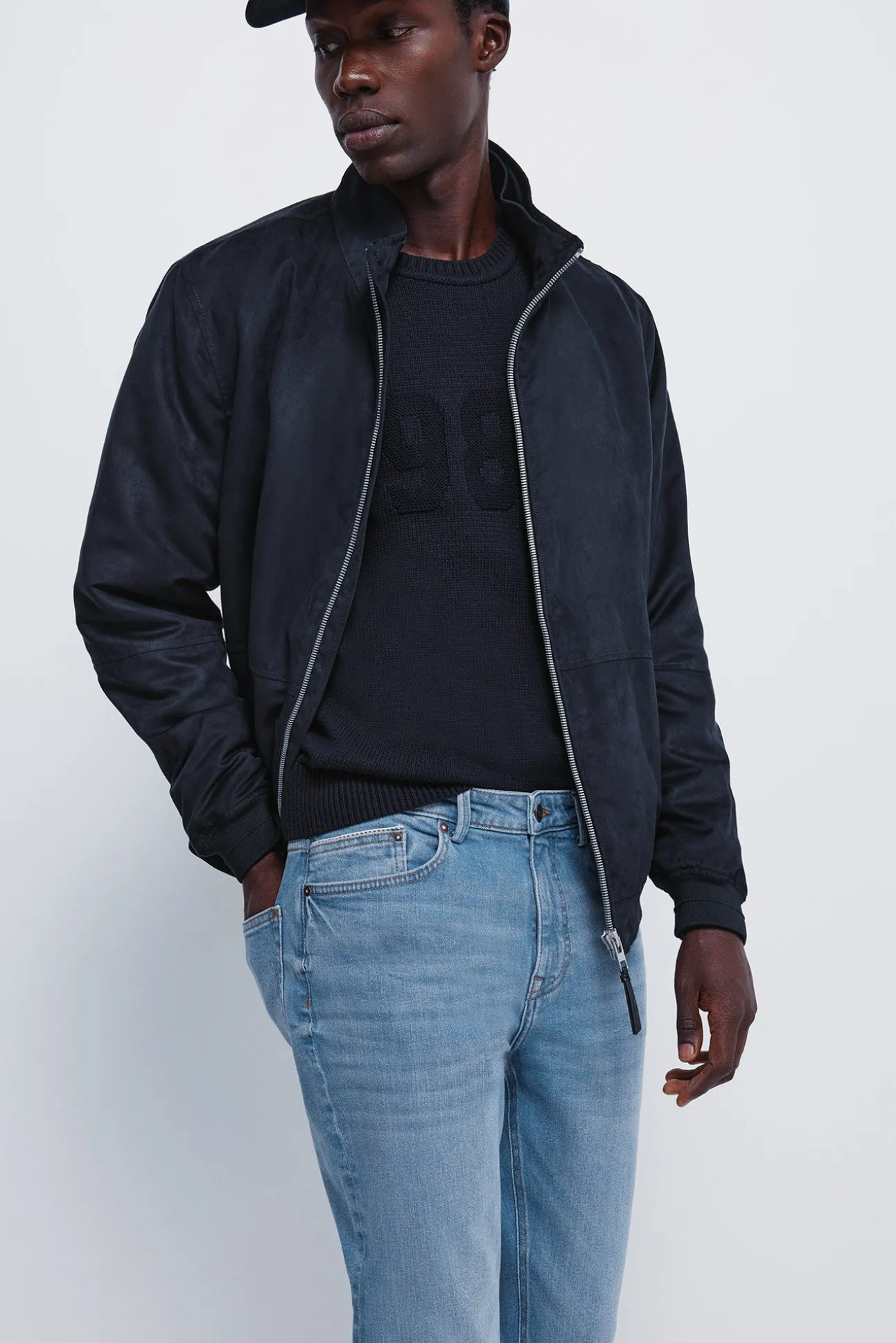 Jeans slim à délavage moyen
