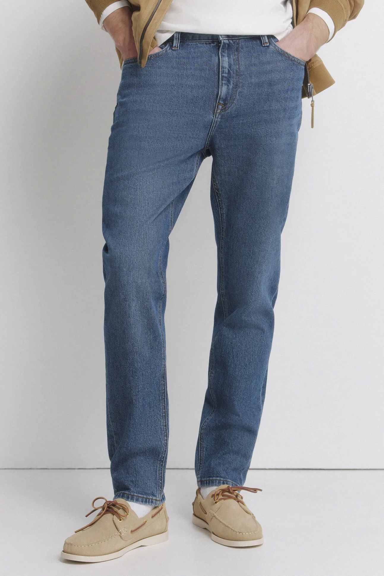 Jeans slim délavage foncé moyen