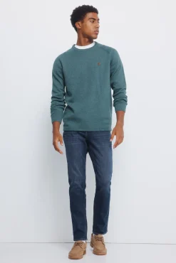 Jeans slim d&eacute;lav&eacute; moyennement fonc&eacute;
