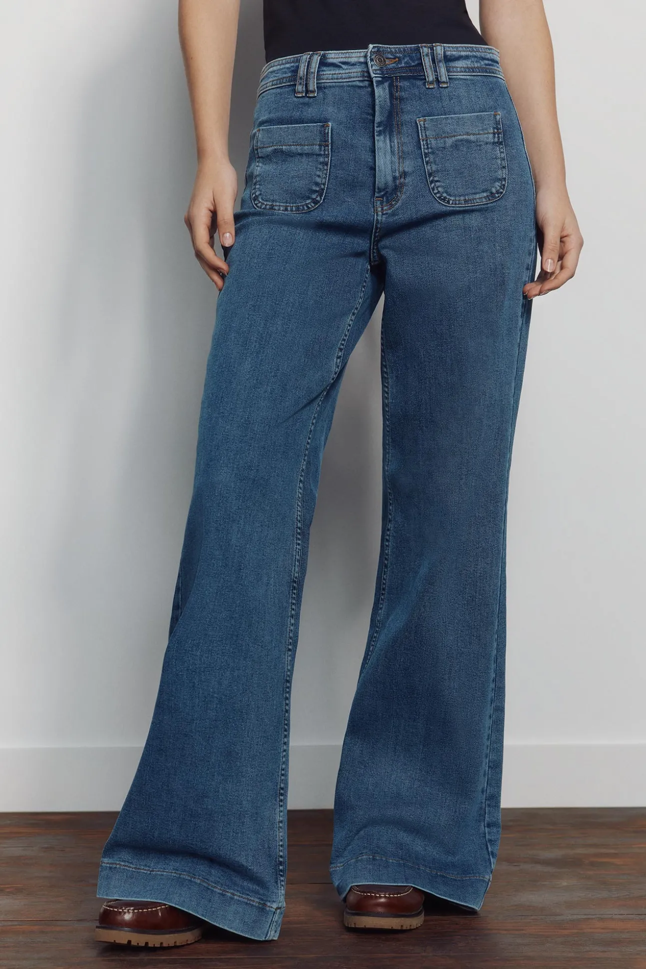 Jeans super large taille haute
