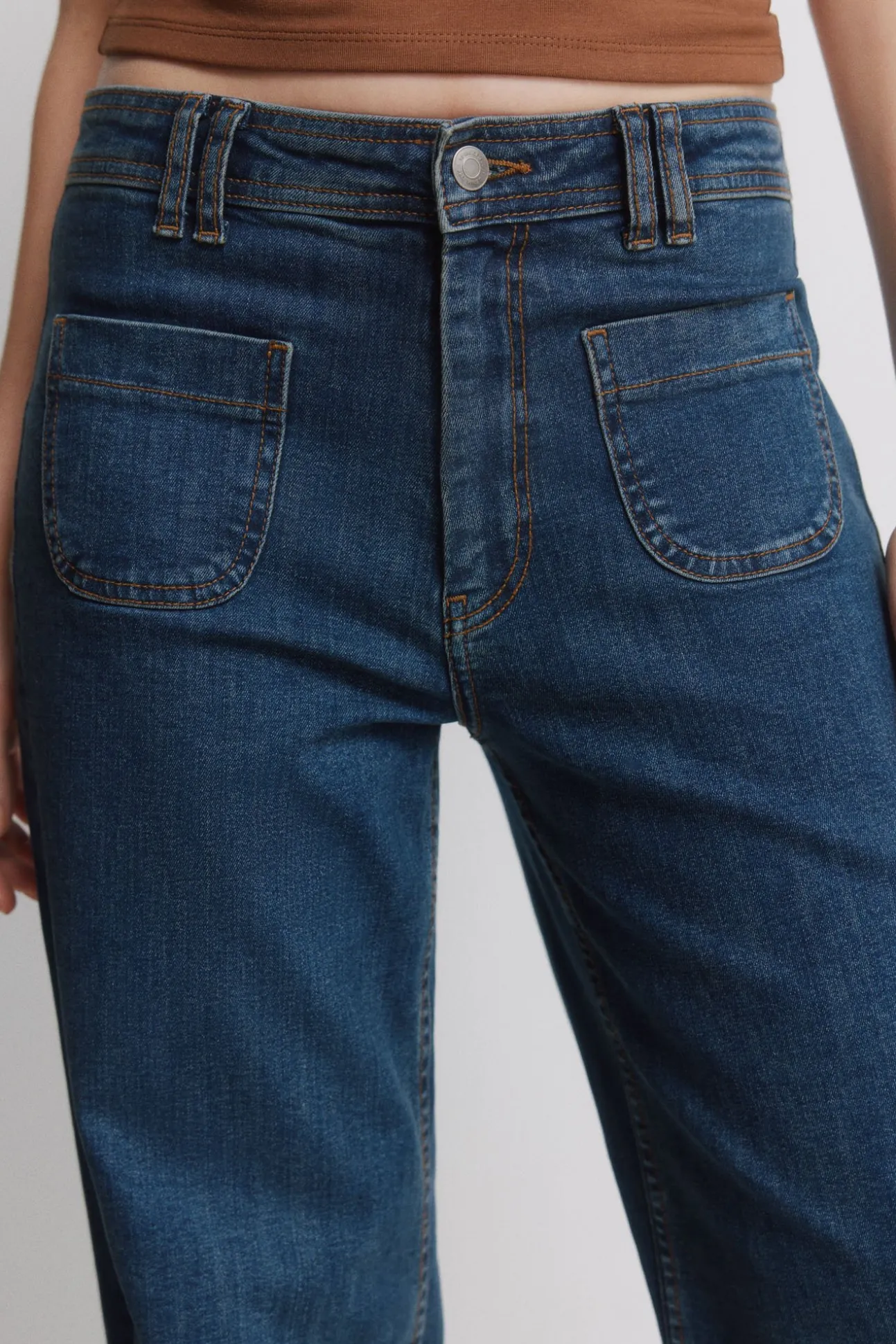Jeans super large taille haute