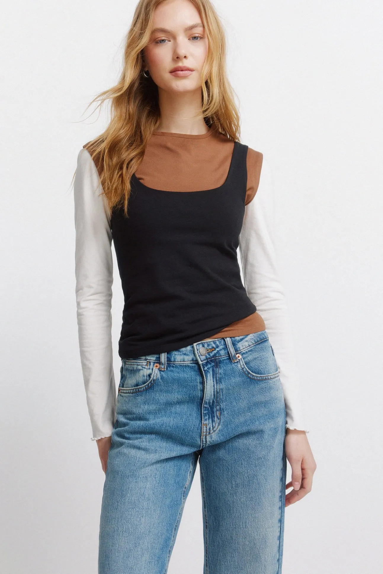 Jeans taille moyenne