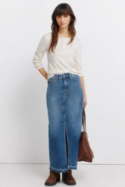 Jupe midi en denim