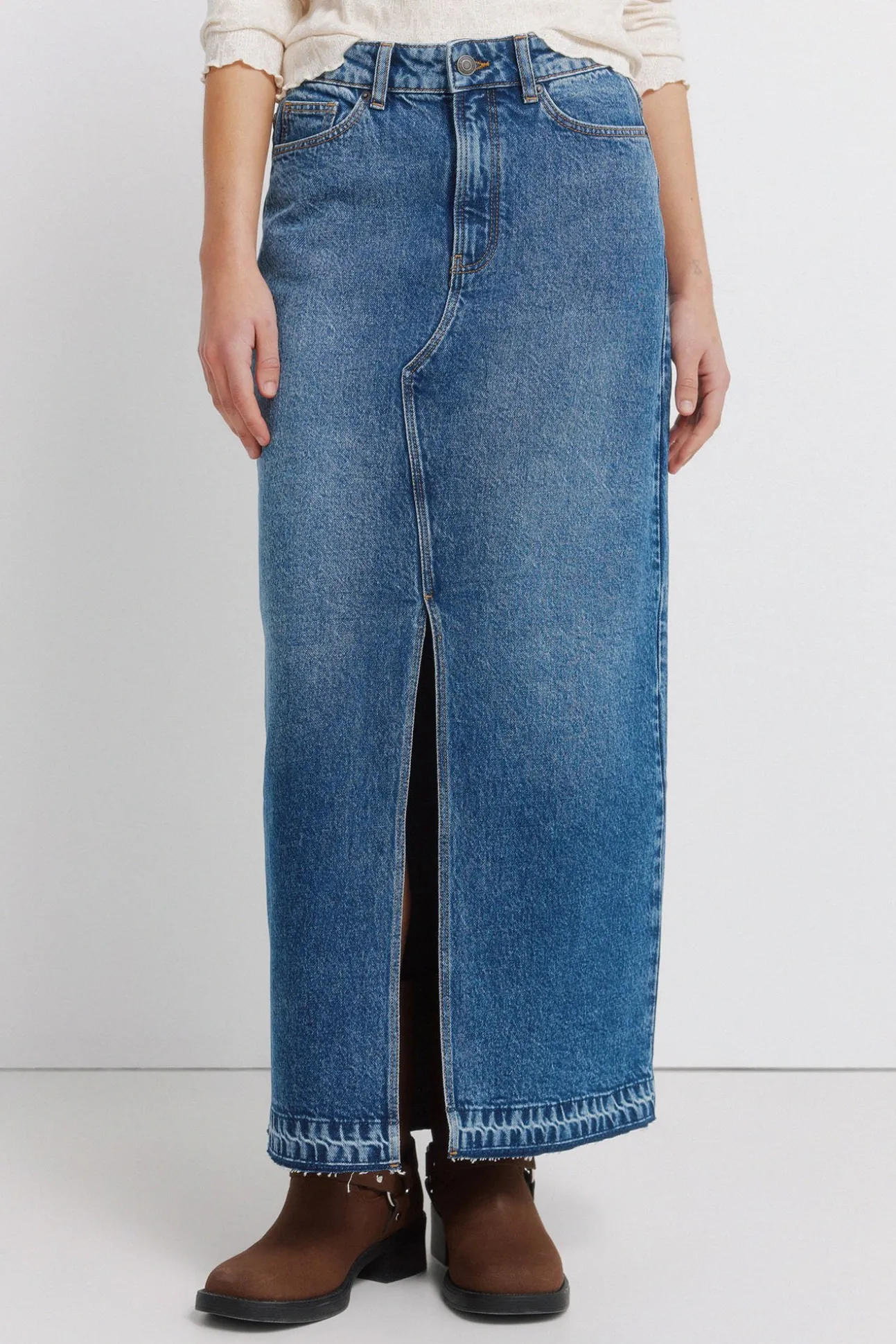 Jupe midi en denim